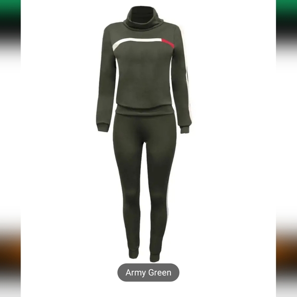 Striped Graphic 2 Piece Tracksuite Outfit, Casual - Picture 2 of 3